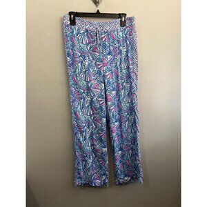 Lilly Pulitzer Wide Leg Pull On  Pants Women Small Nautical theme  Drawstring